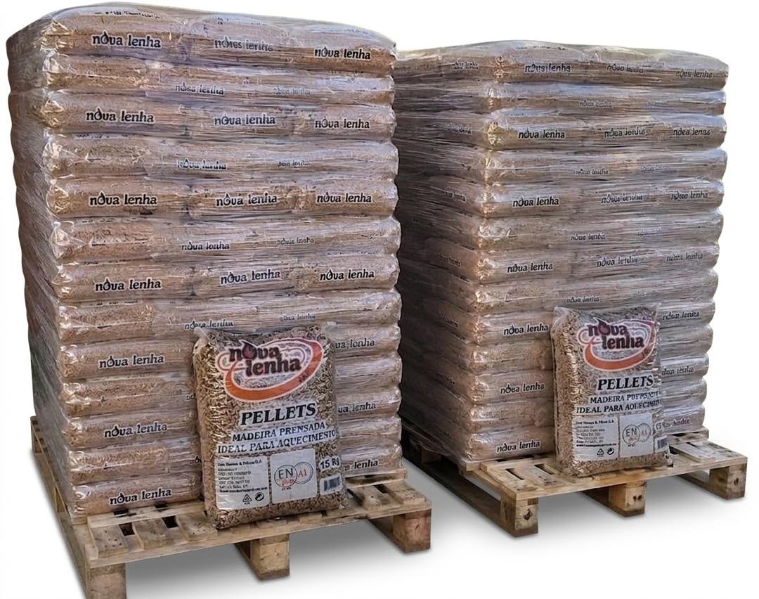 Pellets de Madeira Novalenha – 2 Palete com 154 Sacos de 15 kg