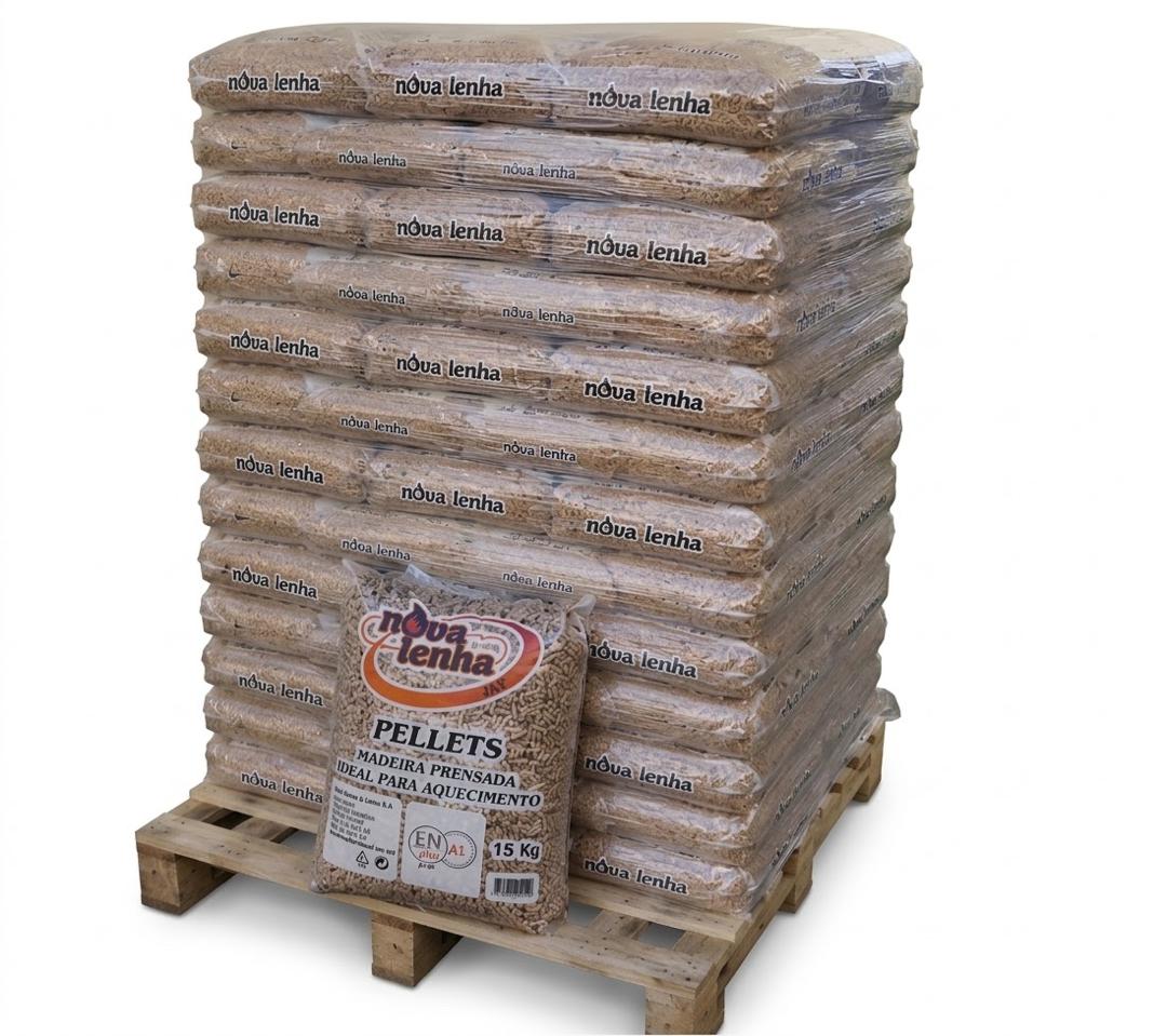 Pellets de Madeira Novalenha – Palete com 77 Sacos de 15 kg